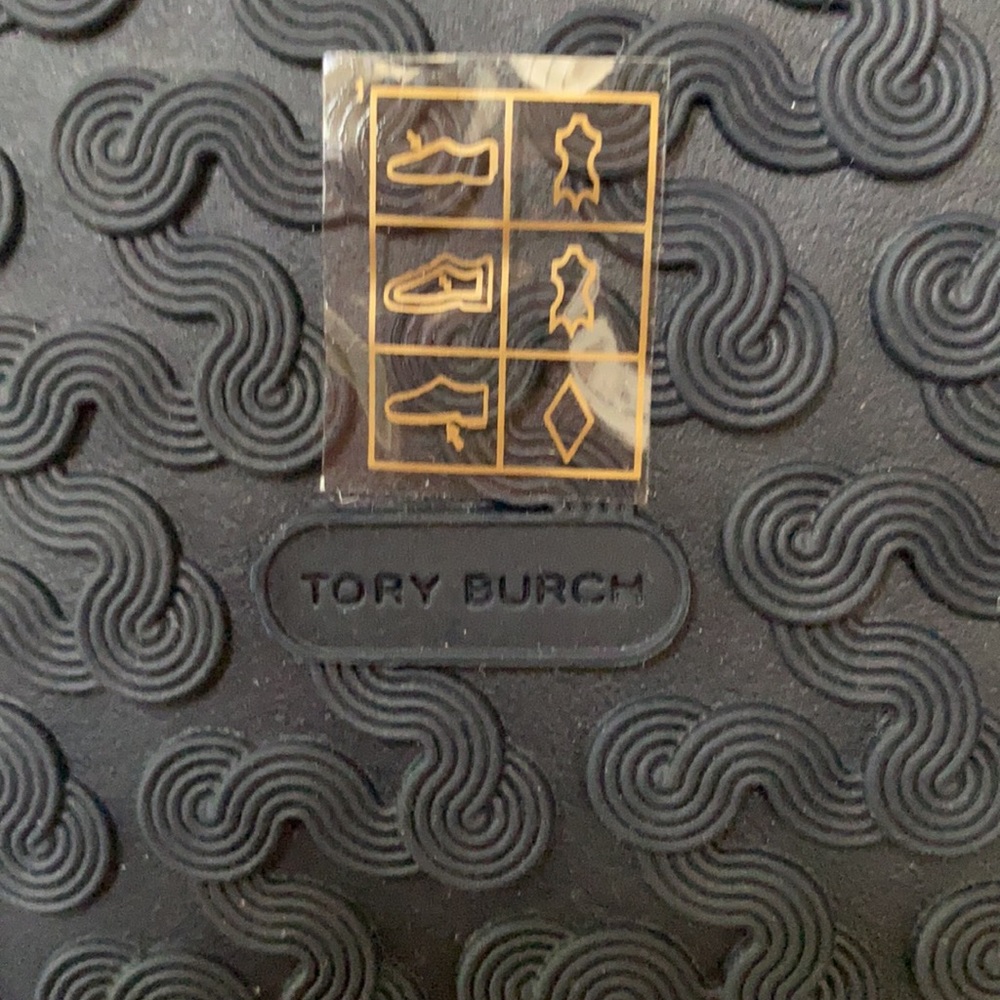 NIB Tory Burch LOGO Lina Leather Slide Royal Navy - Picture 9 of 11